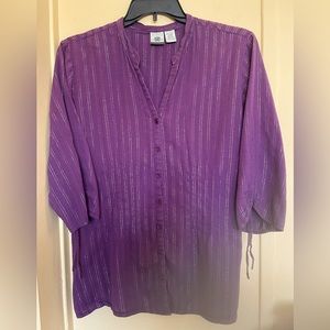 Women purple and silver shirt